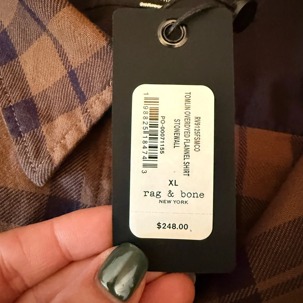 rag & bone Men's Tomlin Plaid Flannel Shirt - XL - Picture 6 of 6